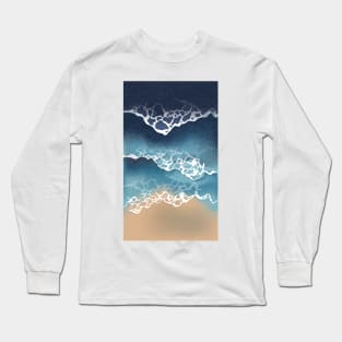 Waves Beach Illustration Long Sleeve T-Shirt